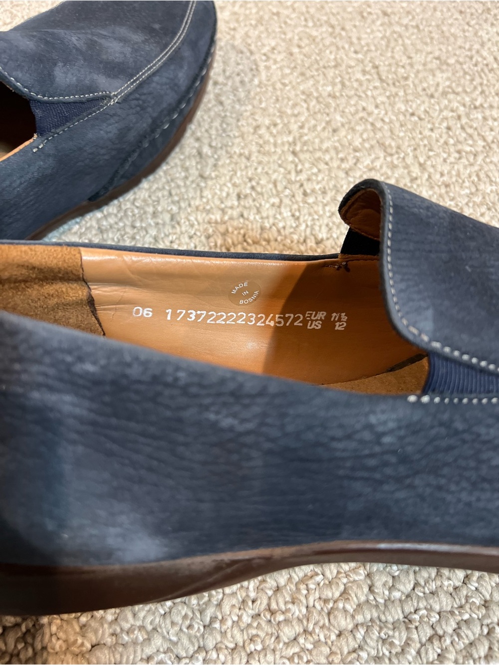 Mephisto Edlef Cool-Air Driving Loafer Shoe Men 12 Moccasins Blue Suede Leather - Picture 9 of 15